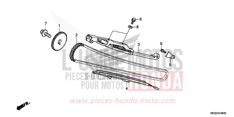 CHAINE A CAMES/TENDEUR von NC700S Schaltgetriebe SEAL SILVER METALLIC (NHA14) von 2013